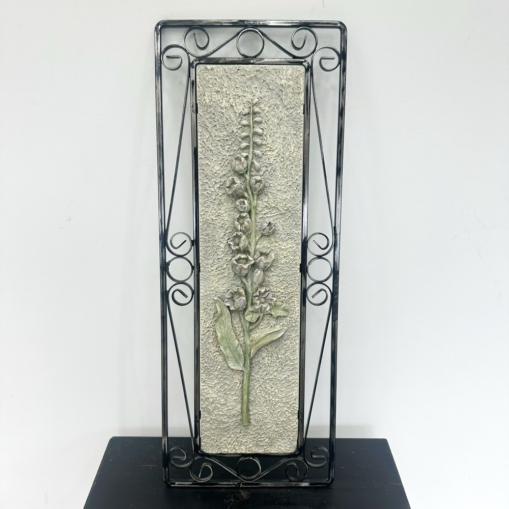French Country Iron Scroll Floral Wall Farmhouse Botanical‎ Lavender Foxglove